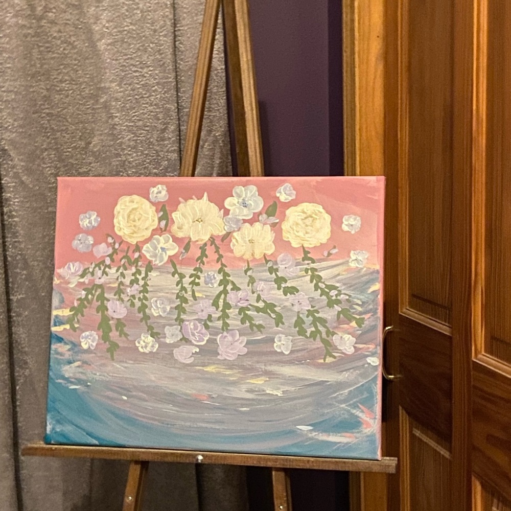 16x20 acrylic flower pastel painting